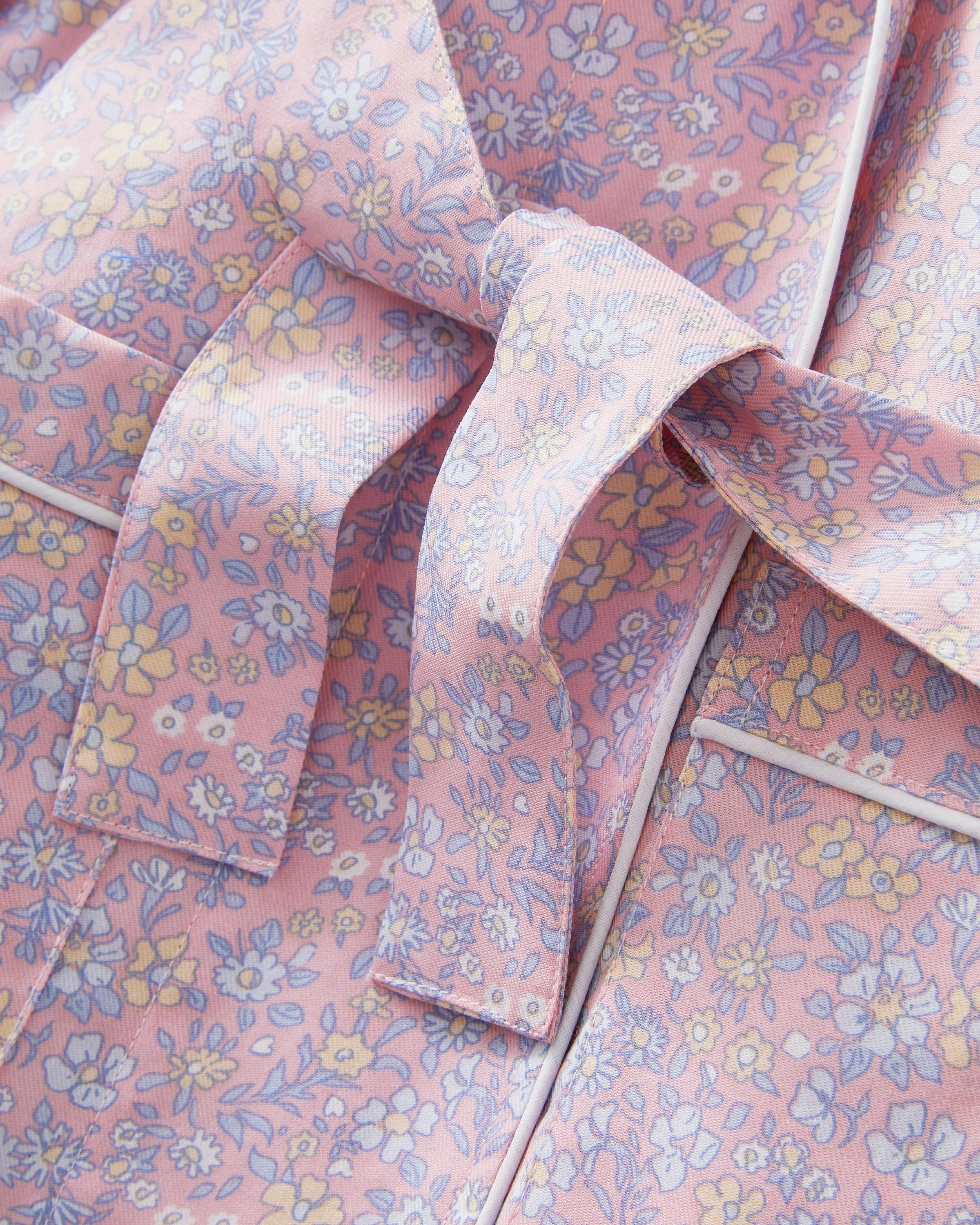 Kid's Twill Robe in Fleur Blush