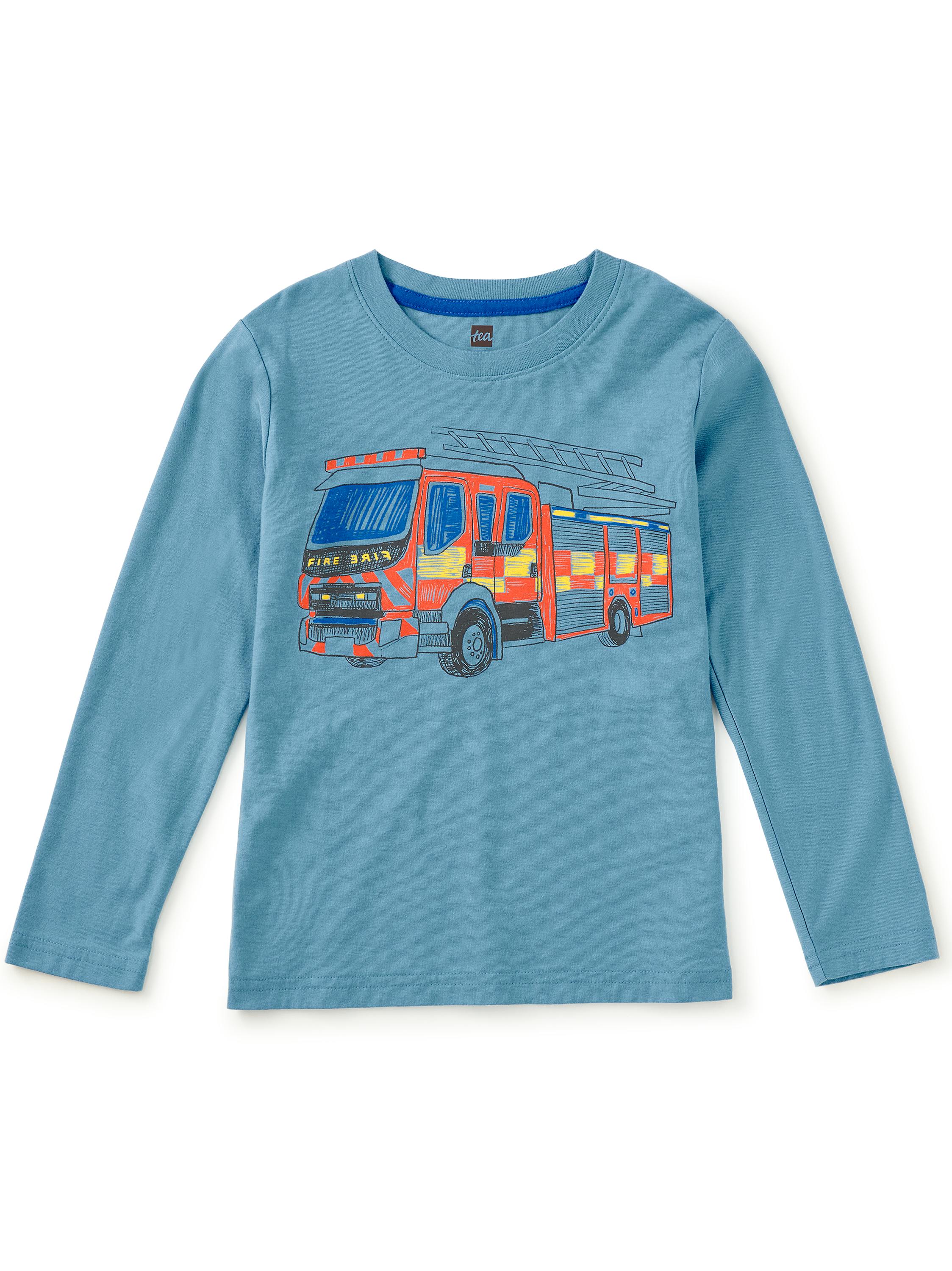 Fire Brigade Graphic Tee, Blue Tide