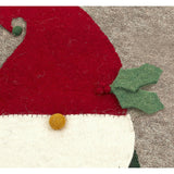 Hand Felted Wool Pillow - Gnome Red Hat Gray - 20"