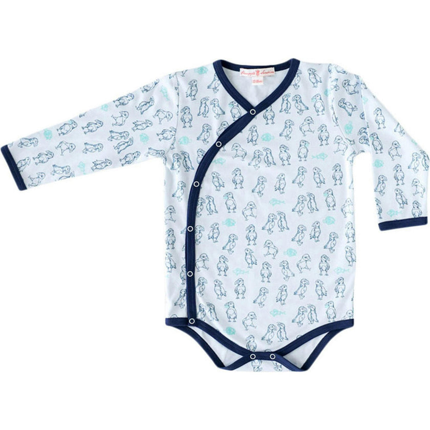 Puffin Print Kimono Onesie