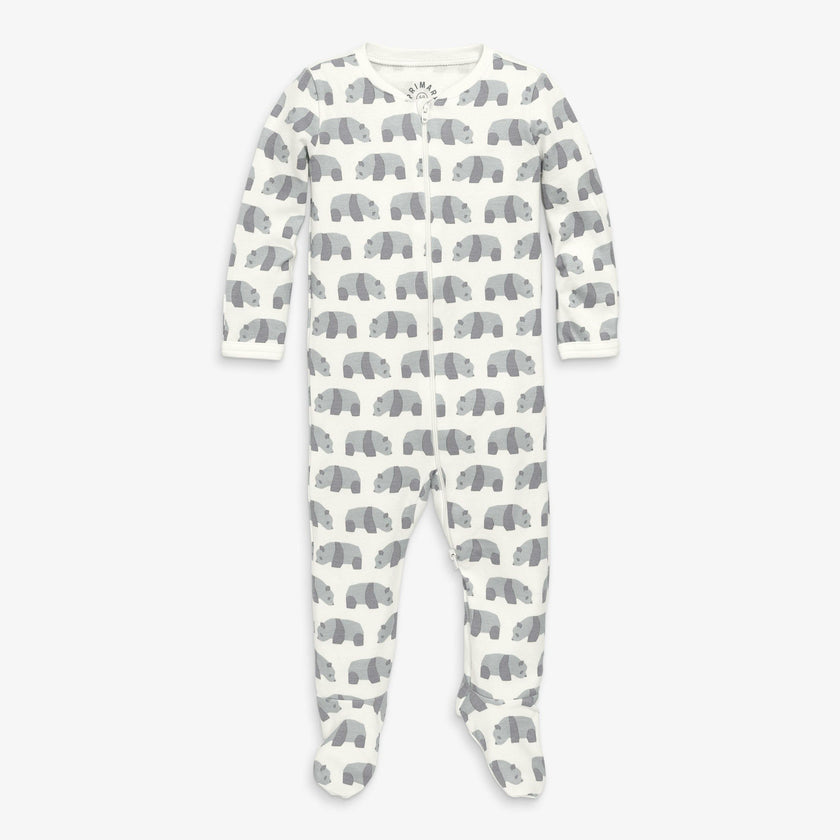 Baby organic animal friends zip footie