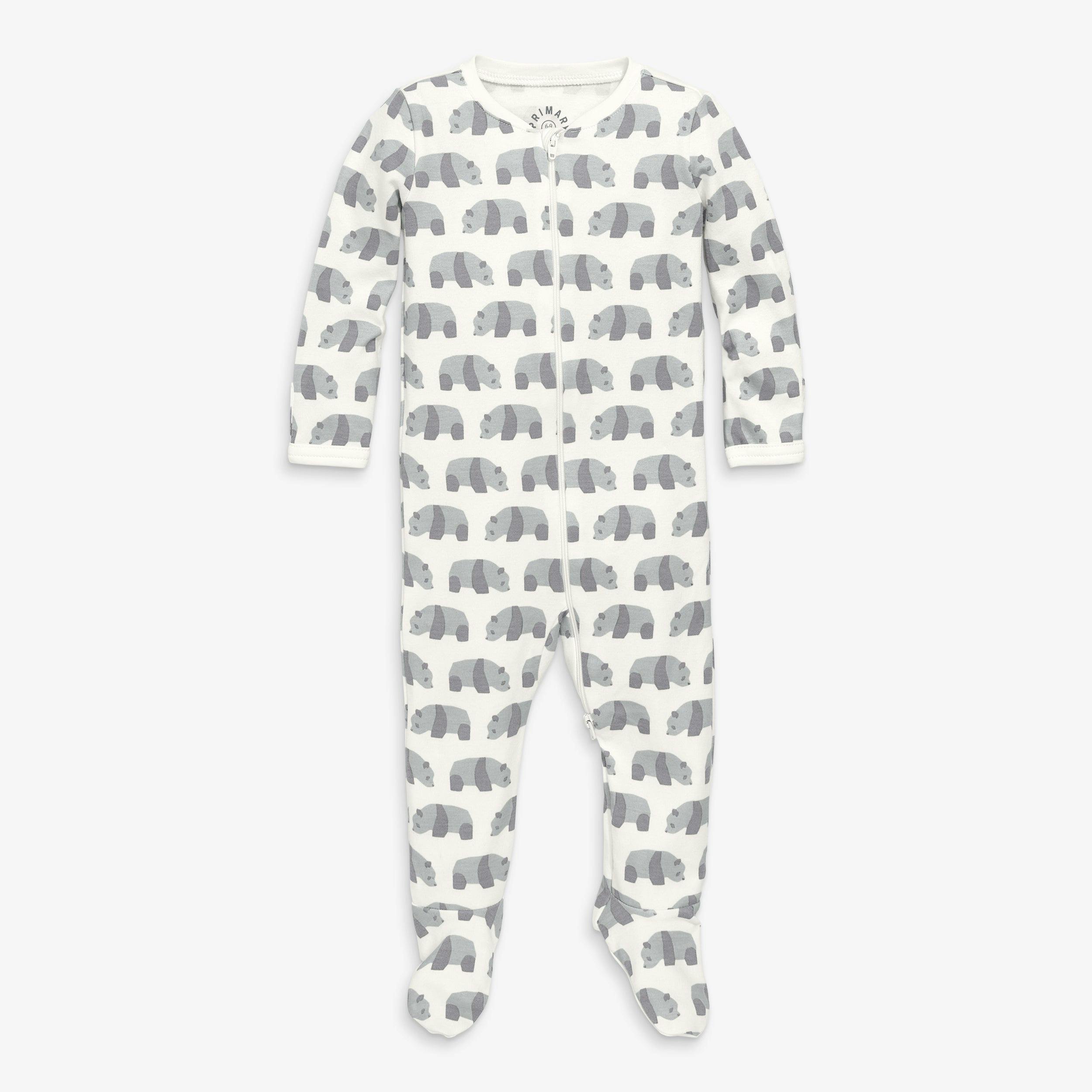 Baby organic animal friends zip footie