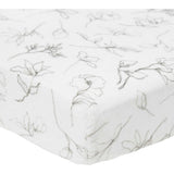 Organic Cotton Muslin Crib Sheet - Pencil Floral