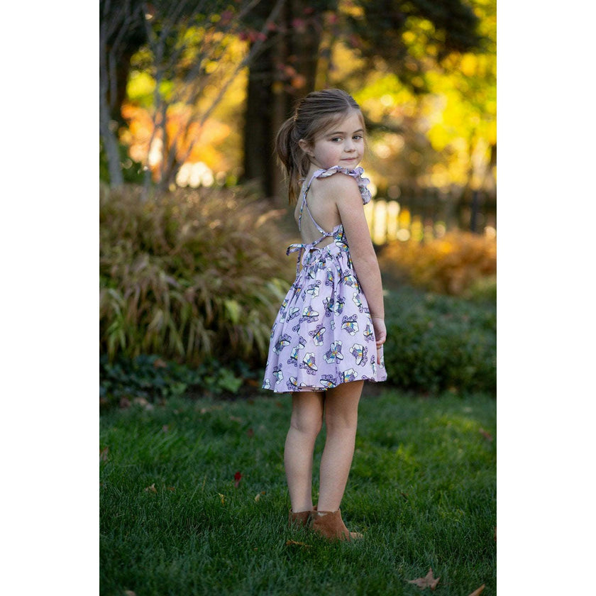 Ruffle Sleeve Dress in Roller Skates