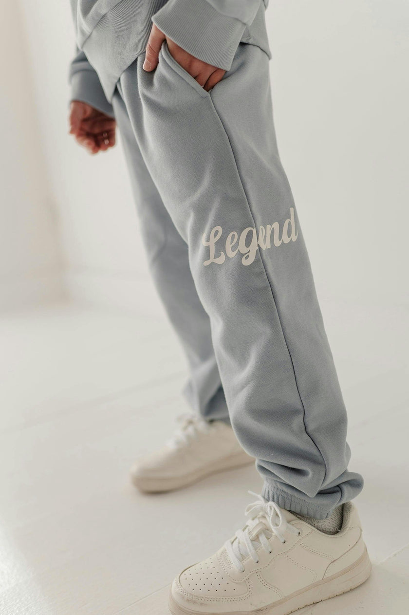 Boys Dario Graphic Sweatpants in Legend in Blue Fog