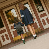 Varsity Navy Women's French Terry Varsity Cardigan