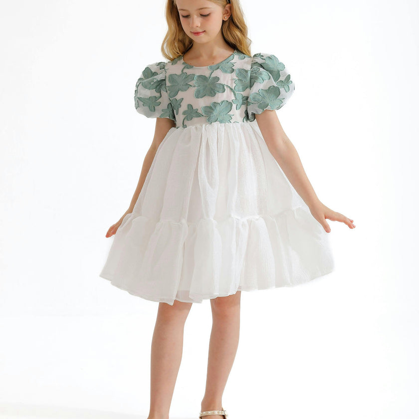 Green Winona Floral Teacup Dress