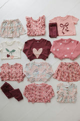 Girls Raglan Sweatshirt in Cherry Hearts