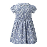 Blue Floral Button-Front Dress