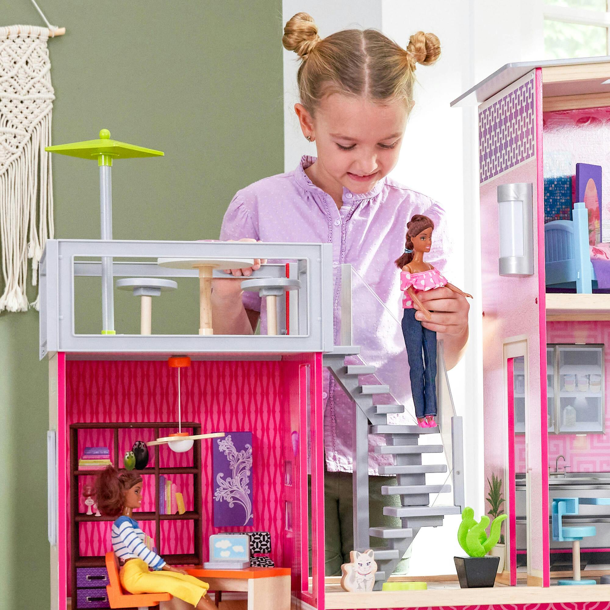 Uptown Wooden Dollhouse with Lights & Sounds