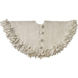 Handmade Felted Wool Overlapping Flowers Border Cream Christmas Tree Skirt 26"/48"/64"/72" Arcadia Home