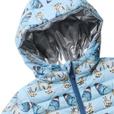 Girls Reversible Riley Jacket - Blue Vintage Butterflies