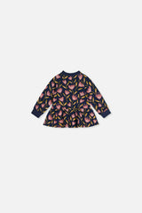 Baby French Terry Top Blue Tulip Print