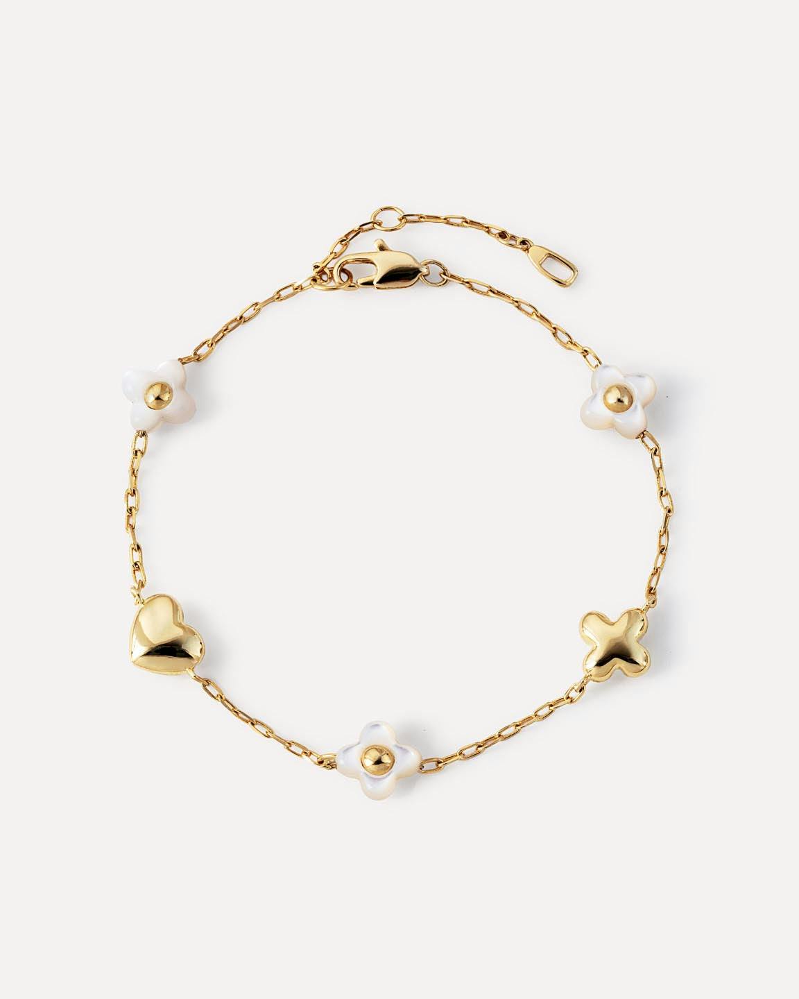 Gold Charm Bracelet - Azura Bracelet Mother of Pearl