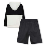 Black and White Workout Shorts Set