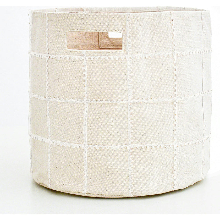Handmade Canvas Storage Basket Lace