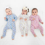 Milk & Cookies Pink Bamboo Convertible Footie
