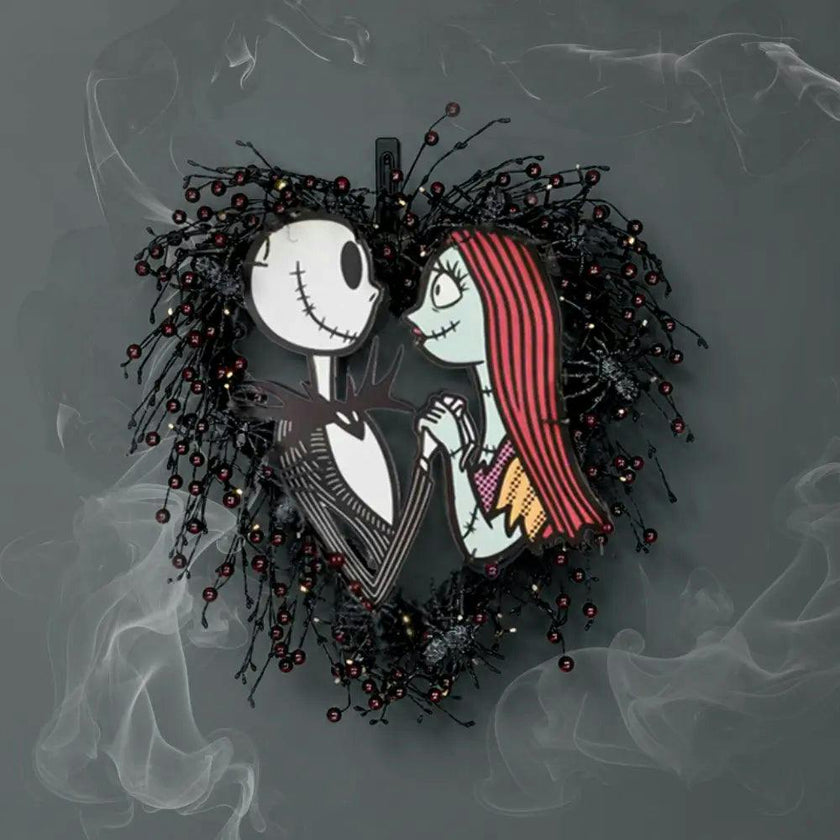 Disney® Jack Skellington and Sally Halloween Wreath Pre-Lit