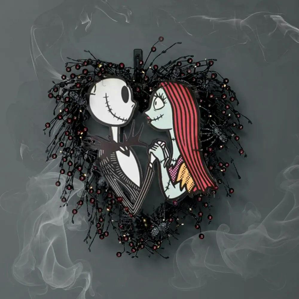 Disney® Jack Skellington and Sally Halloween Wreath Pre-Lit