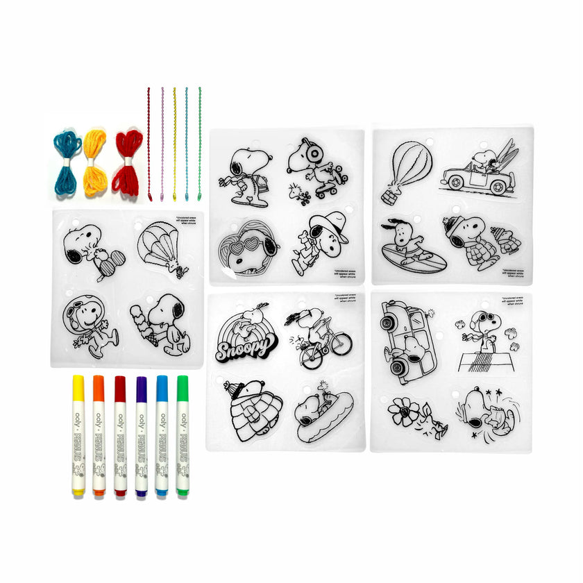 OOLY x Peanuts DIY Shrink Art Kit - 20 Charms 6 Markers