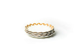 Brass Arabesque Trim Scallop Salad Plate Set of 4