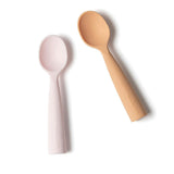 Silicone Training Spoon 2-pack - Cotton Candy + Toffee