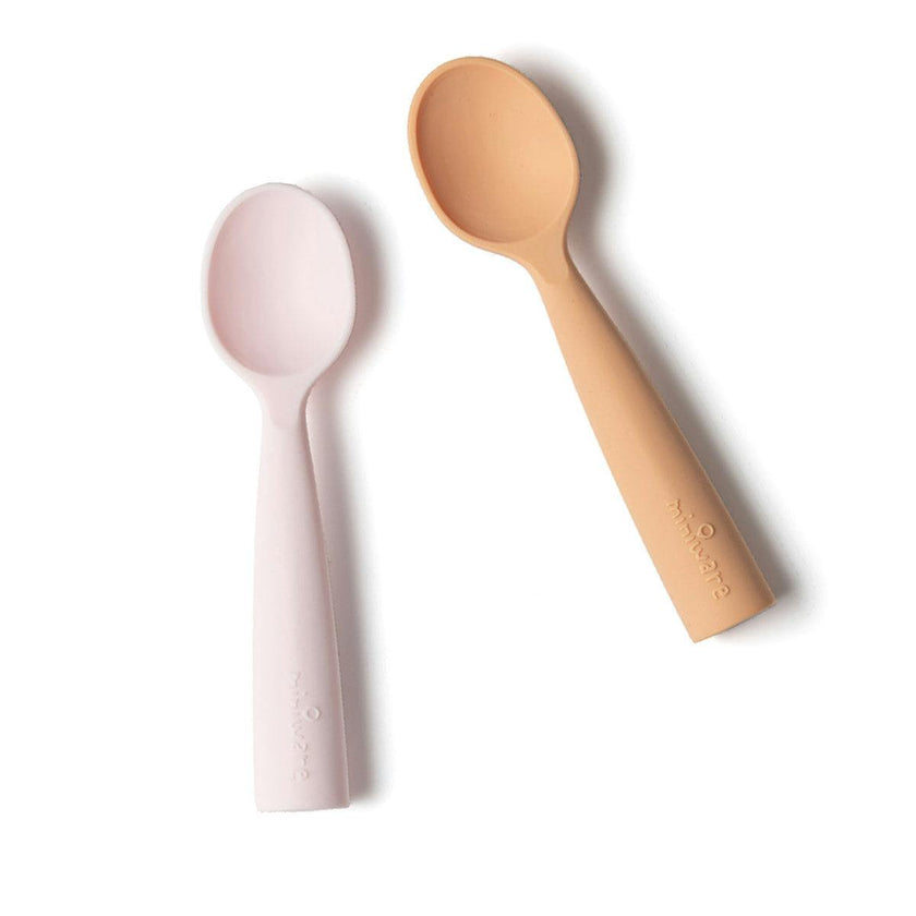 Silicone Training Spoon 2-pack - Cotton Candy + Toffee