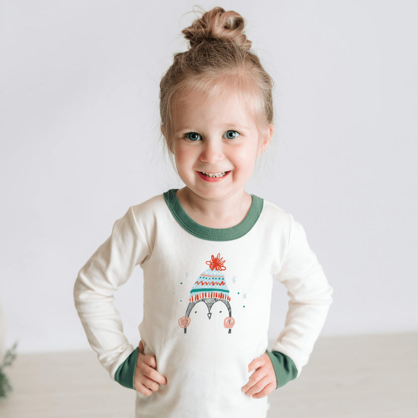pajamas | penguin pine green