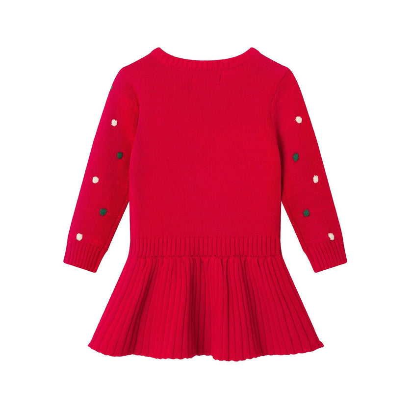 Infant Bubble Sweater Rib Knit Twofer Dress & Headband