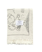 Blanket PEANUTS BASEBALL Comic Strip Cotton Black / White 4.25 x 6.5ft