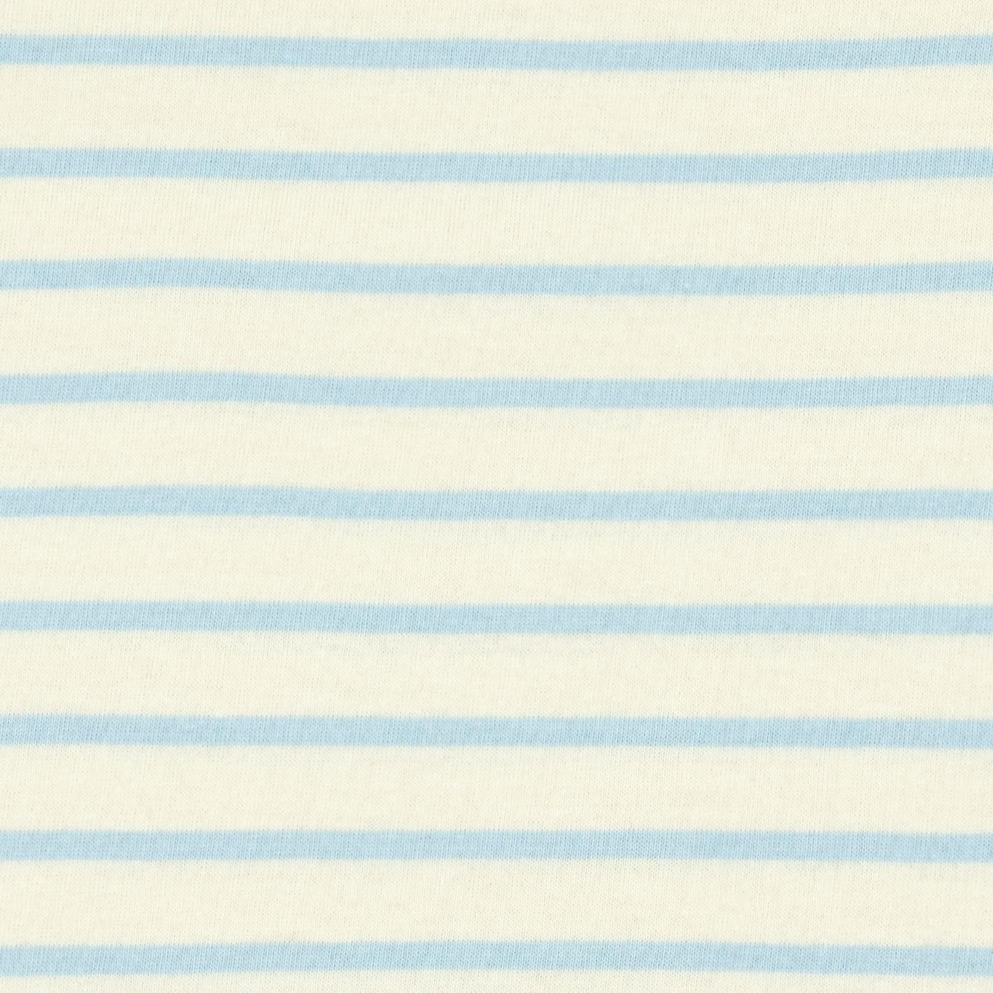 Unisex Cream And Powder Blue Stripe Boatneck Tee