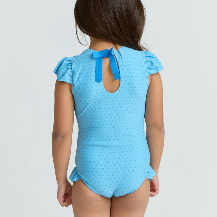 girls le marin dot ruffle cap sleeve one piece