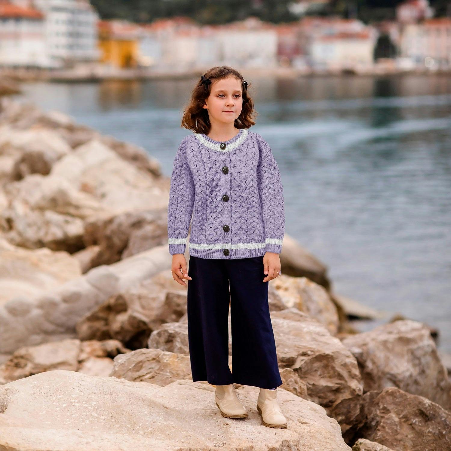 London Days Merino Cardigan - Amethyst