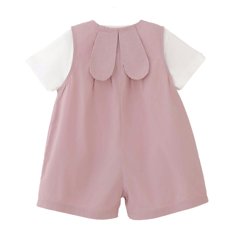 Pink Button Romper Set