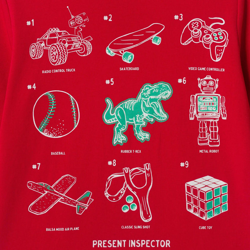Long Sleeve Holiday Graphic Tee | Present Inspector