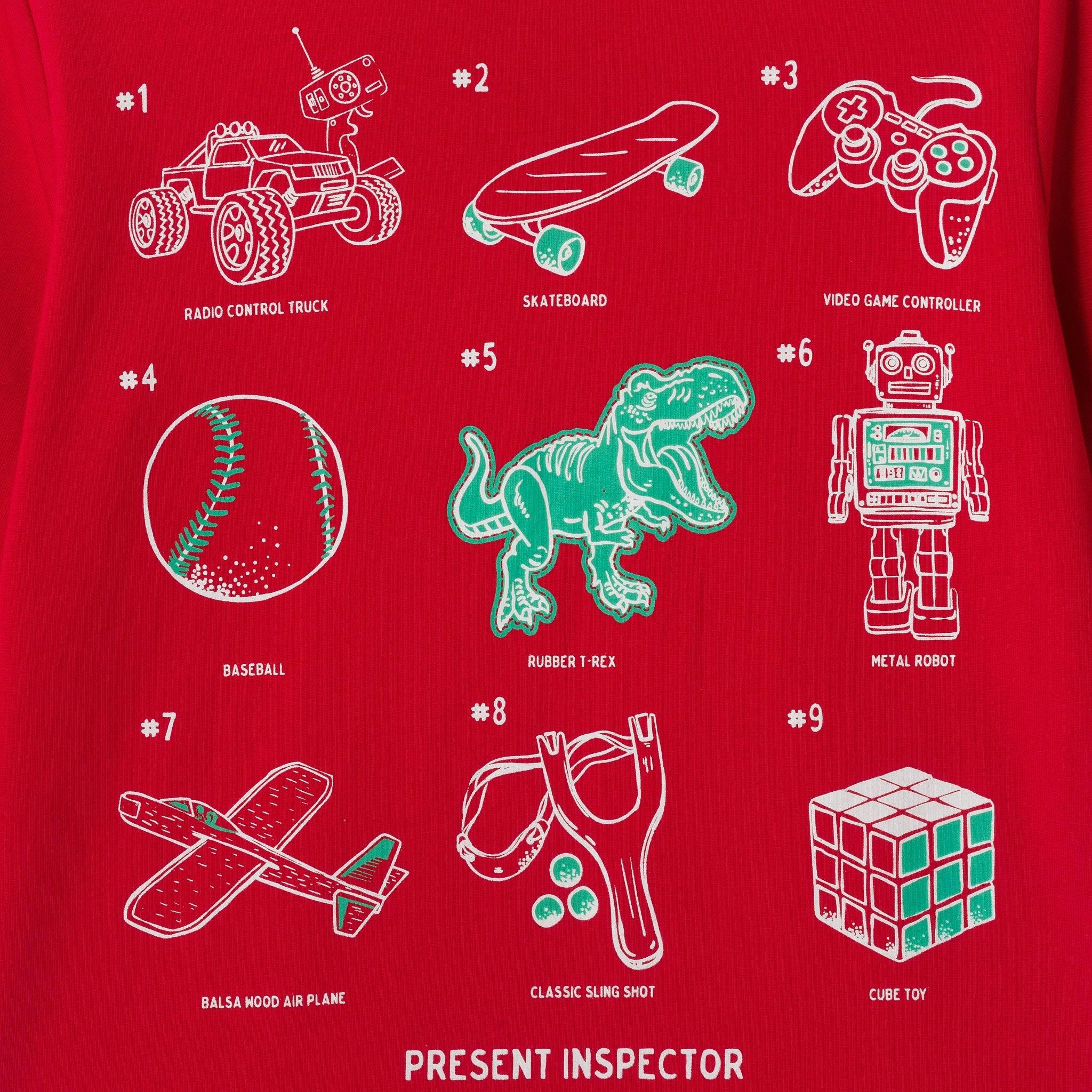 Long Sleeve Holiday Graphic Tee | Present Inspector