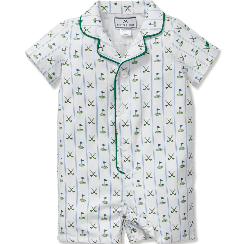 Baby's Twill Summer Romper in Fairway Stripe