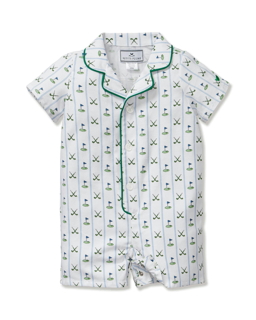 Baby's Twill Summer Romper in Fairway Stripe