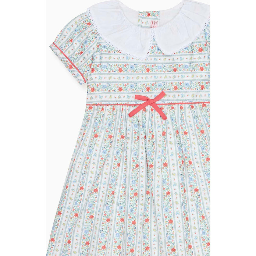 Ivory Rose Stripe Lana Girl Dress