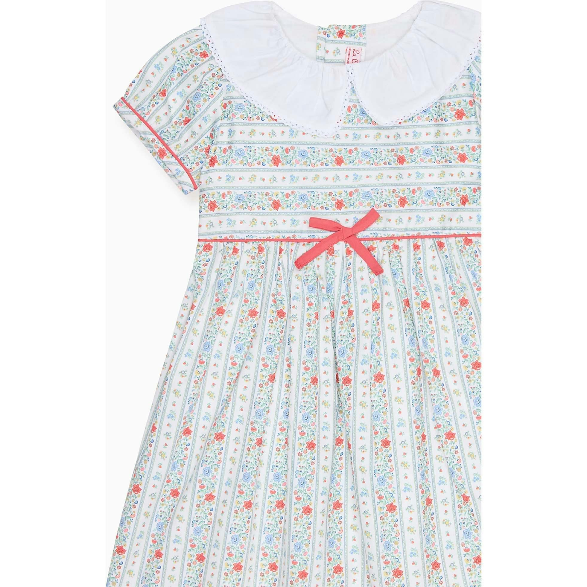 Ivory Rose Stripe Lana Girl Dress