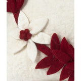 Hand Felted Wool Christmas Pillow - MERRY Wreath Cream - 20" Arcadia Home