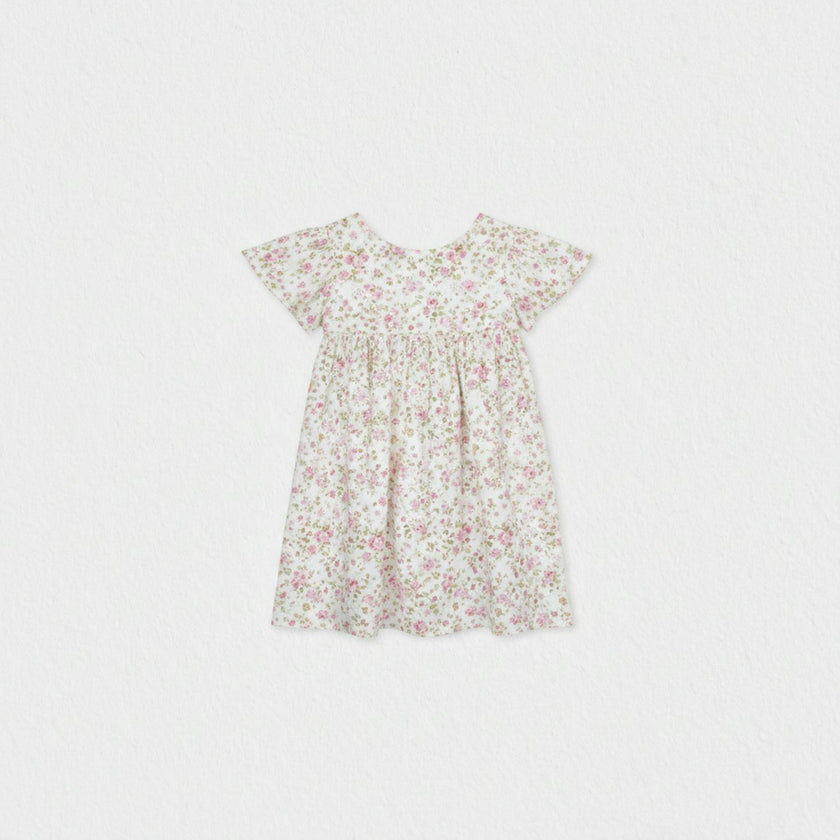 Flora Baby Dress, Flowery Pink