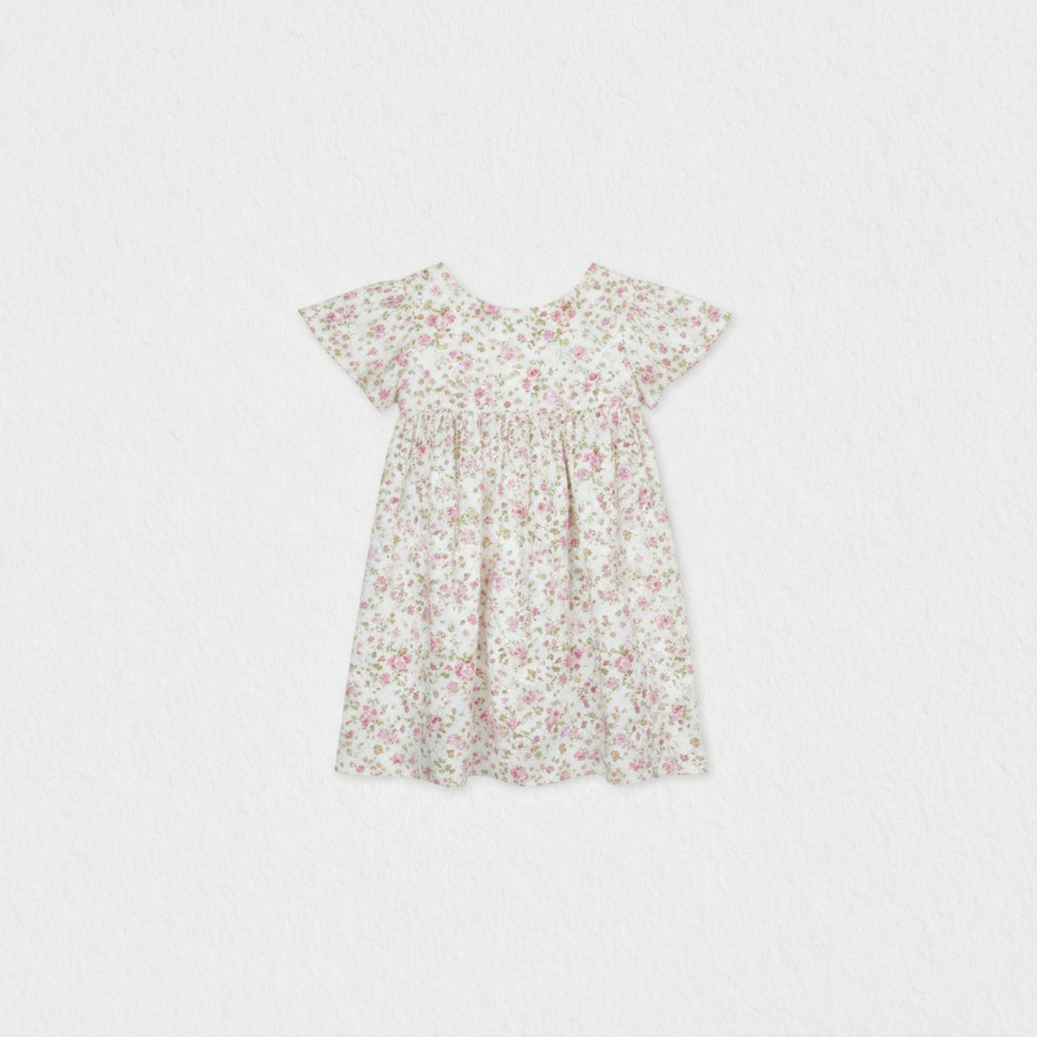 Flora Baby Dress, Flowery Pink