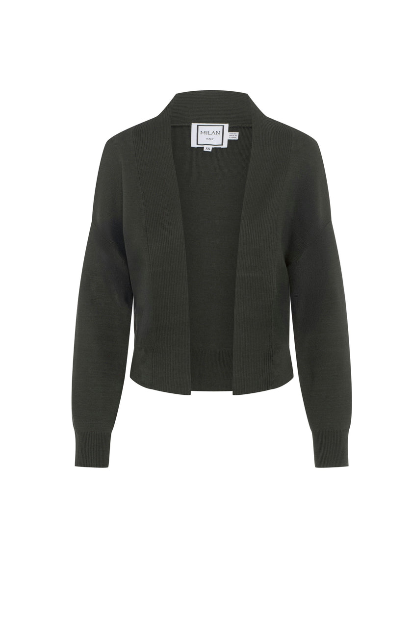Cropped Knit Open Cardigan