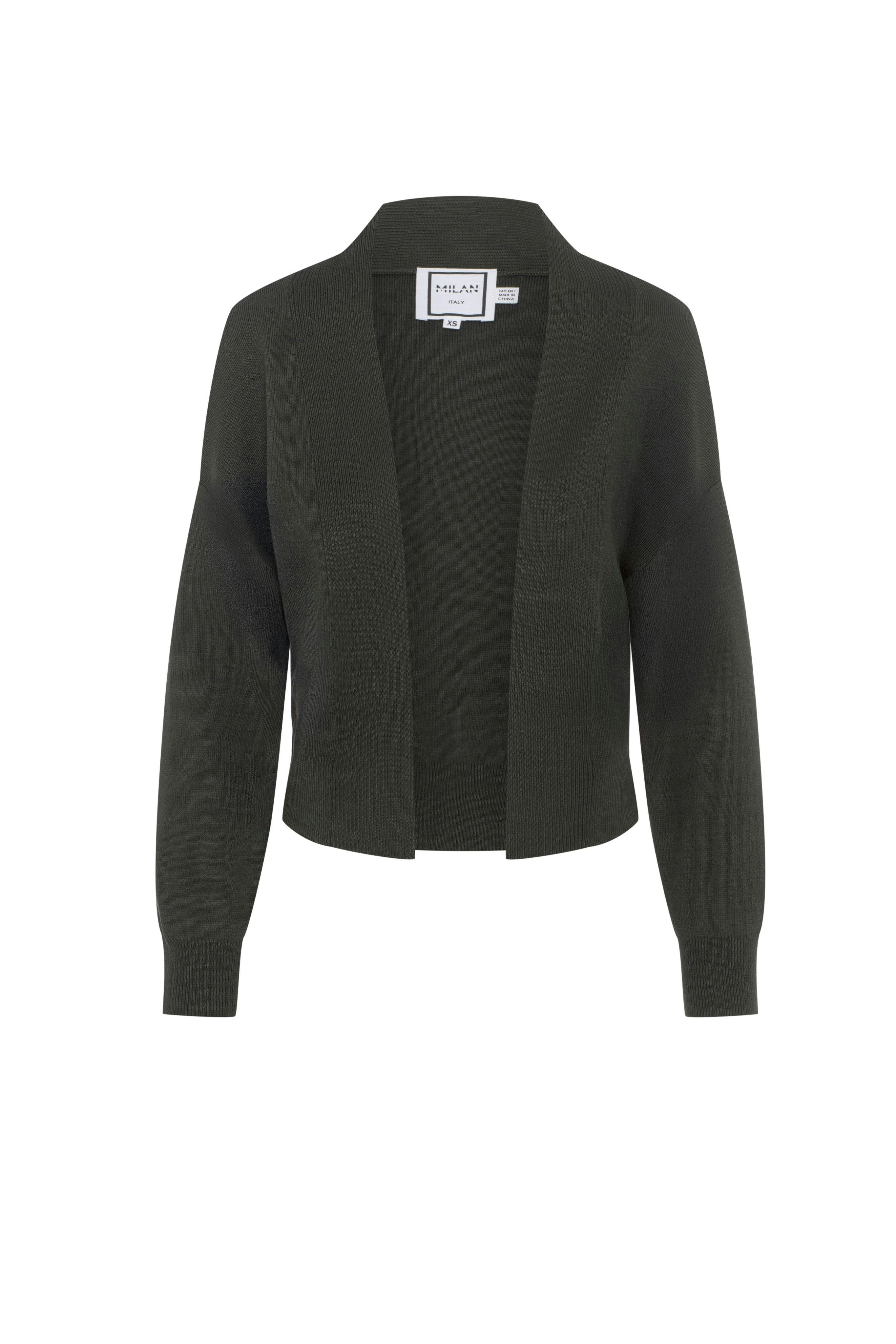 Cropped Knit Open Cardigan