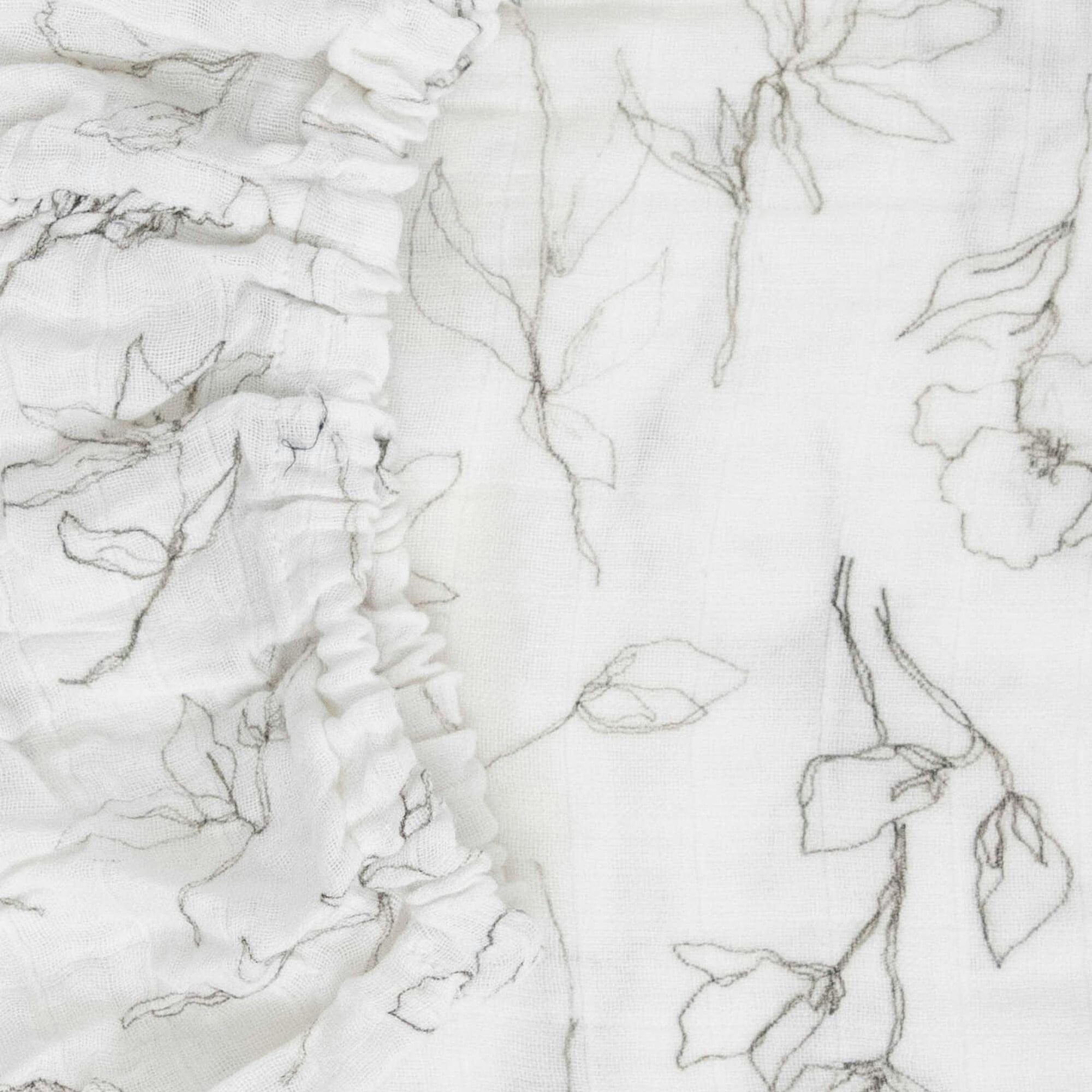 Organic Cotton Muslin Crib Sheet - Pencil Floral