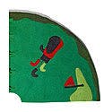 Hand Felted Wool Golf Christmas Tree Skirt Green -60"
