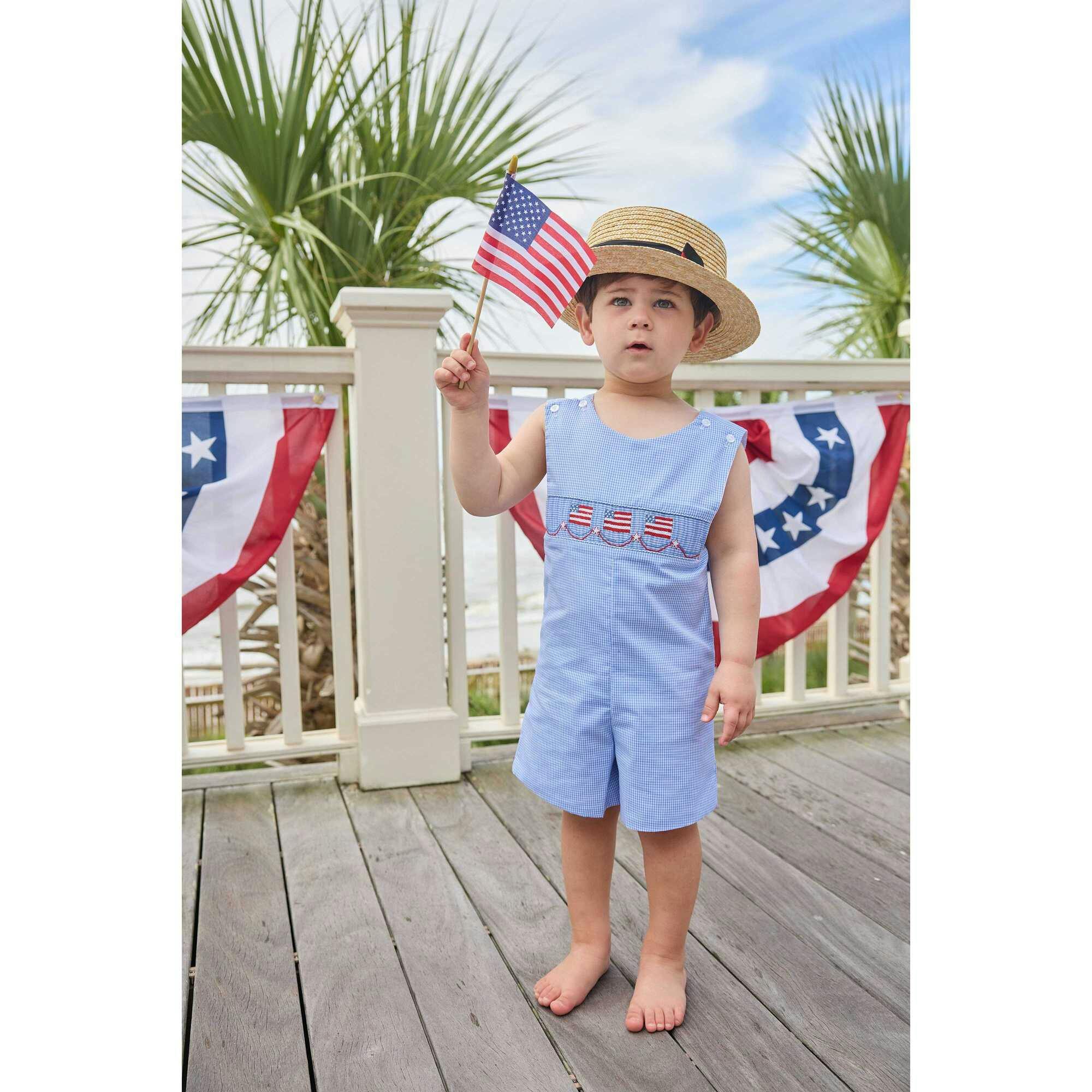 Smocked Shortall - Flags