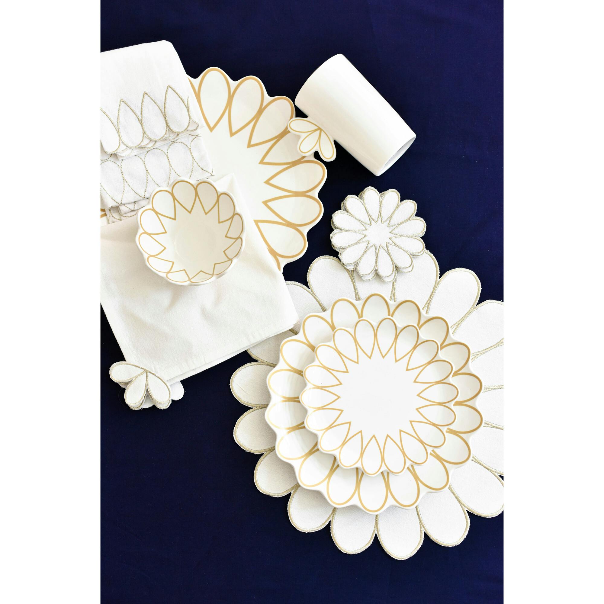 Deco Gold Scallop Serving Bowl