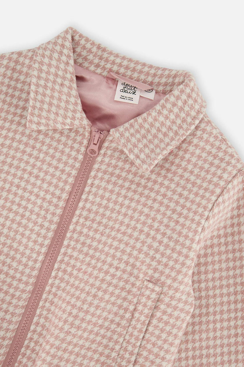 Bomber Jacket Pink Houndstooth